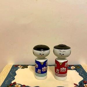 Porcelain Japanese Couple Collector’s Salt and Pepper Shakers